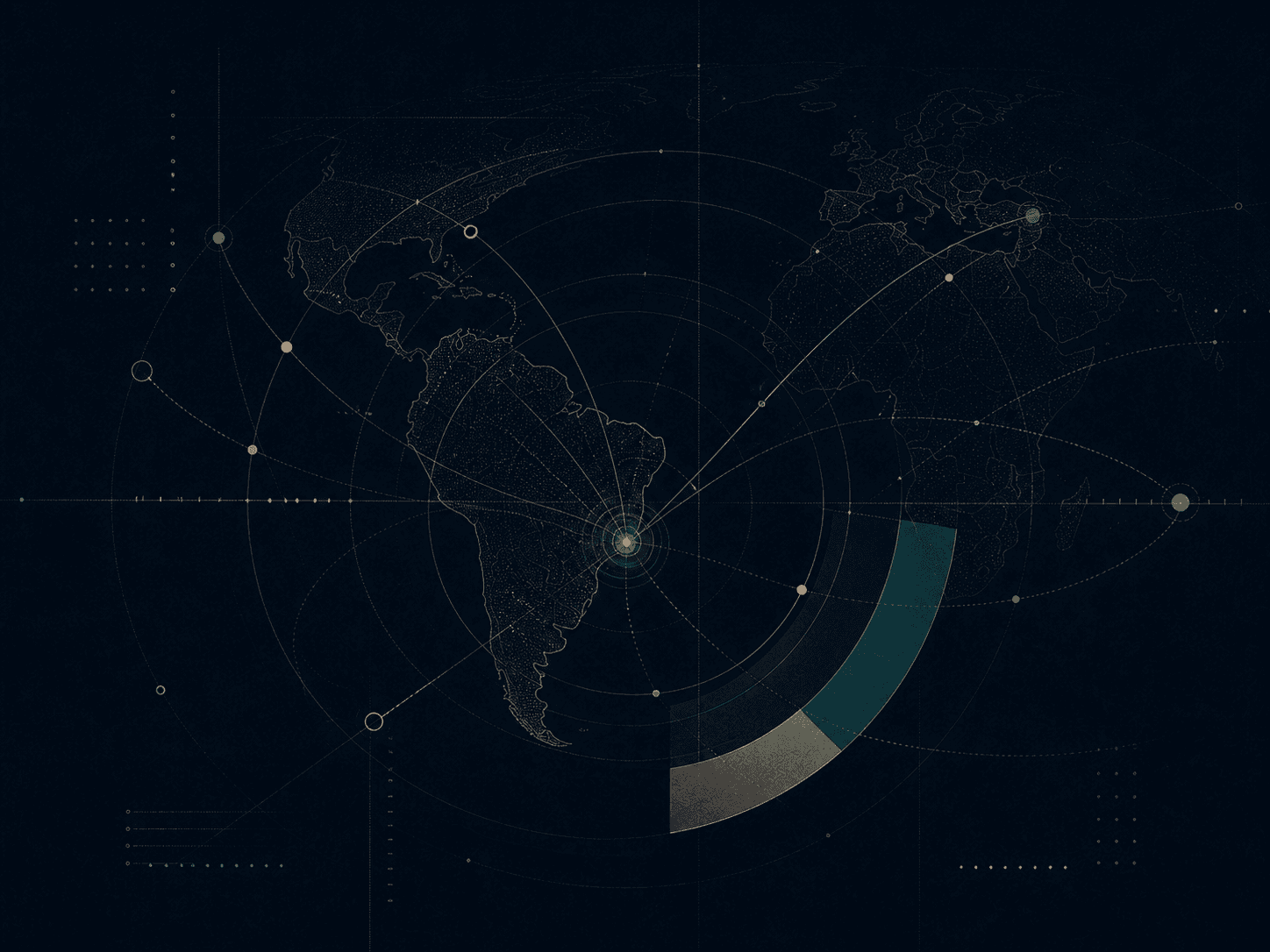 Editorial map connecting global market research with Brazil
